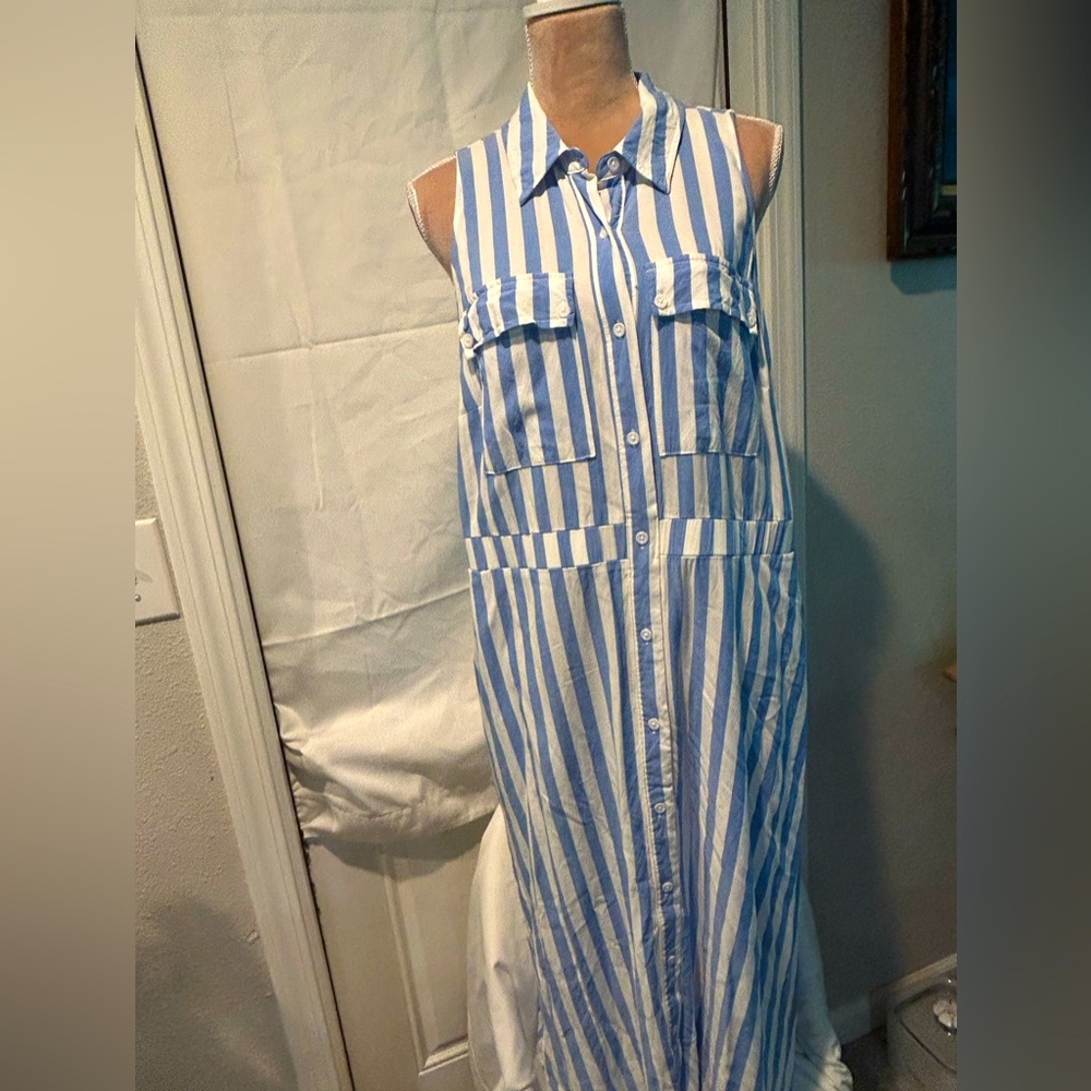 Ava & Viv Blue and White Striped dress
